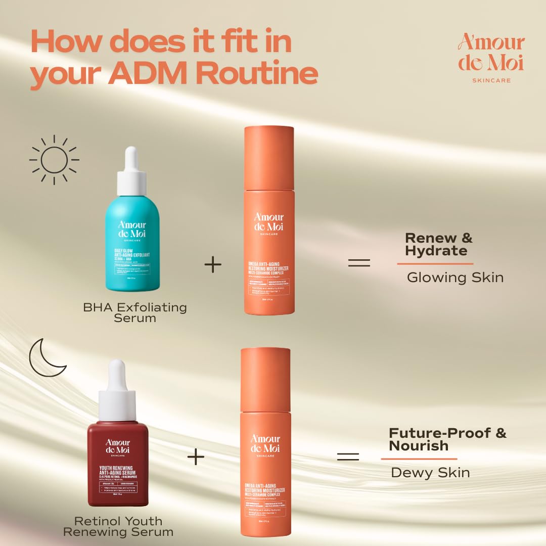 Omega Multi-Ceramide Face Moisturizer – Lightweight, Hydrating Barrier Repair Moisturizer & Ceramide Moisturizer Cream with Omegas 5-6-9, Pomegranate & Vitamin E for Sensitive & Acne-Prone Skin, 1.7oz