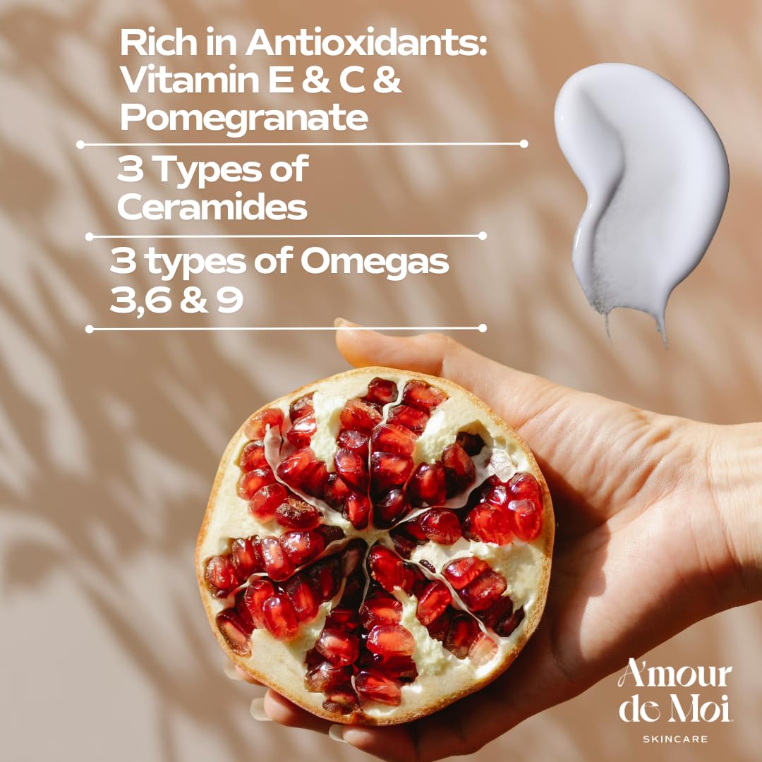 Omega Multi-Ceramide Face Moisturizer – Lightweight, Hydrating Barrier Repair Moisturizer & Ceramide Moisturizer Cream with Omegas 5-6-9, Pomegranate & Vitamin E for Sensitive & Acne-Prone Skin, 1.7oz