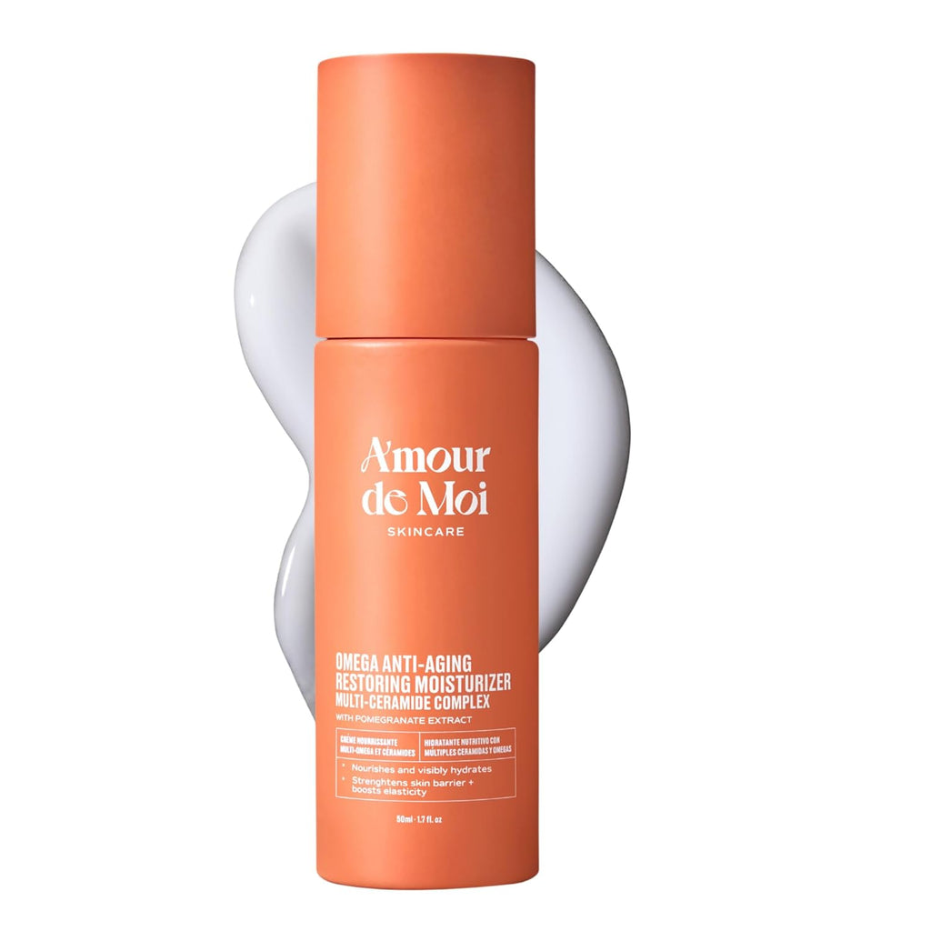 Omega Multi-Ceramide Face Moisturizer – Lightweight, Hydrating Barrier Repair Moisturizer & Ceramide Moisturizer Cream with Omegas 5-6-9, Pomegranate & Vitamin E for Sensitive & Acne-Prone Skin, 1.7oz