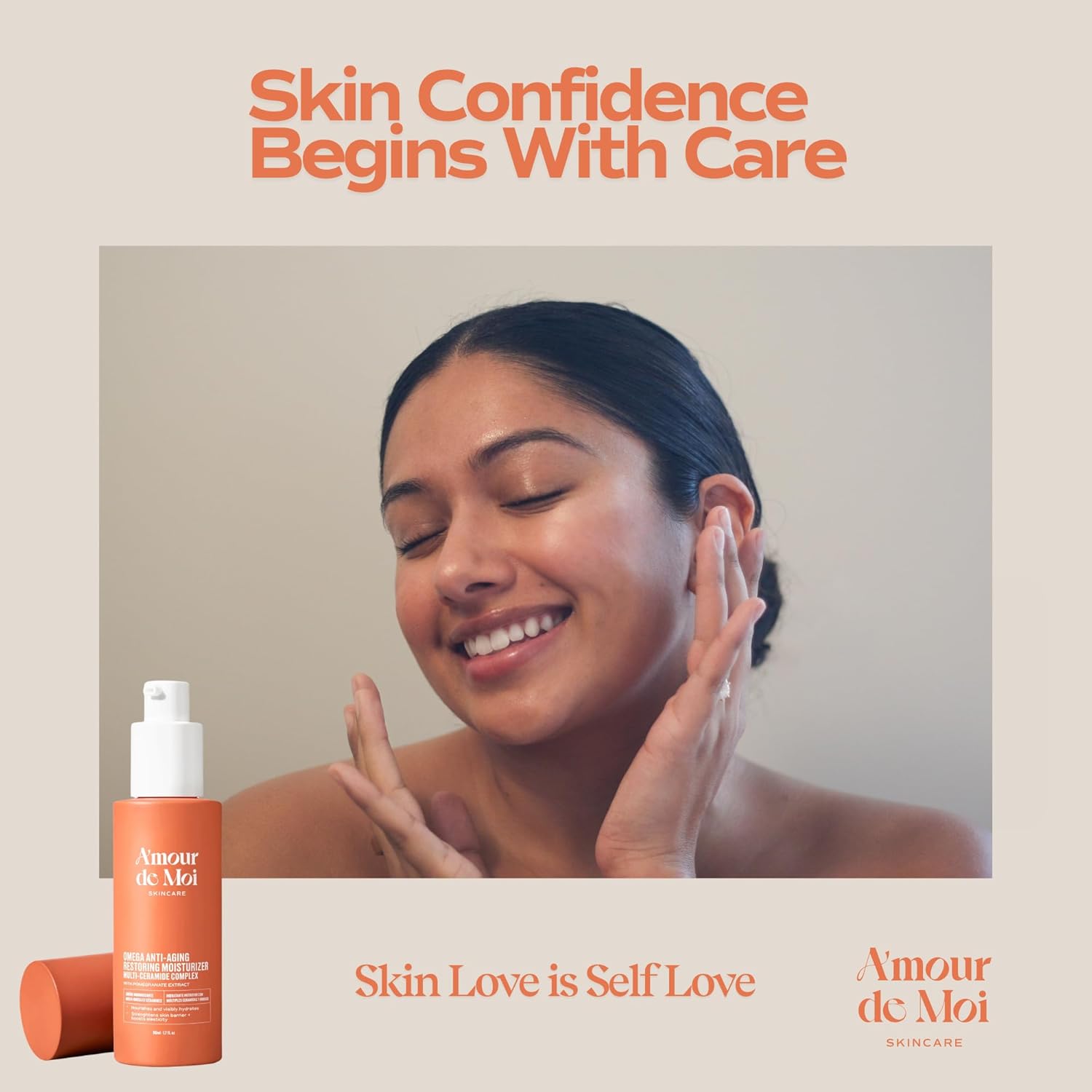 Omega Multi-Ceramide Face Moisturizer – Lightweight, Hydrating Barrier Repair Moisturizer & Ceramide Moisturizer Cream with Omegas 5-6-9, Pomegranate & Vitamin E for Sensitive & Acne-Prone Skin, 1.7oz